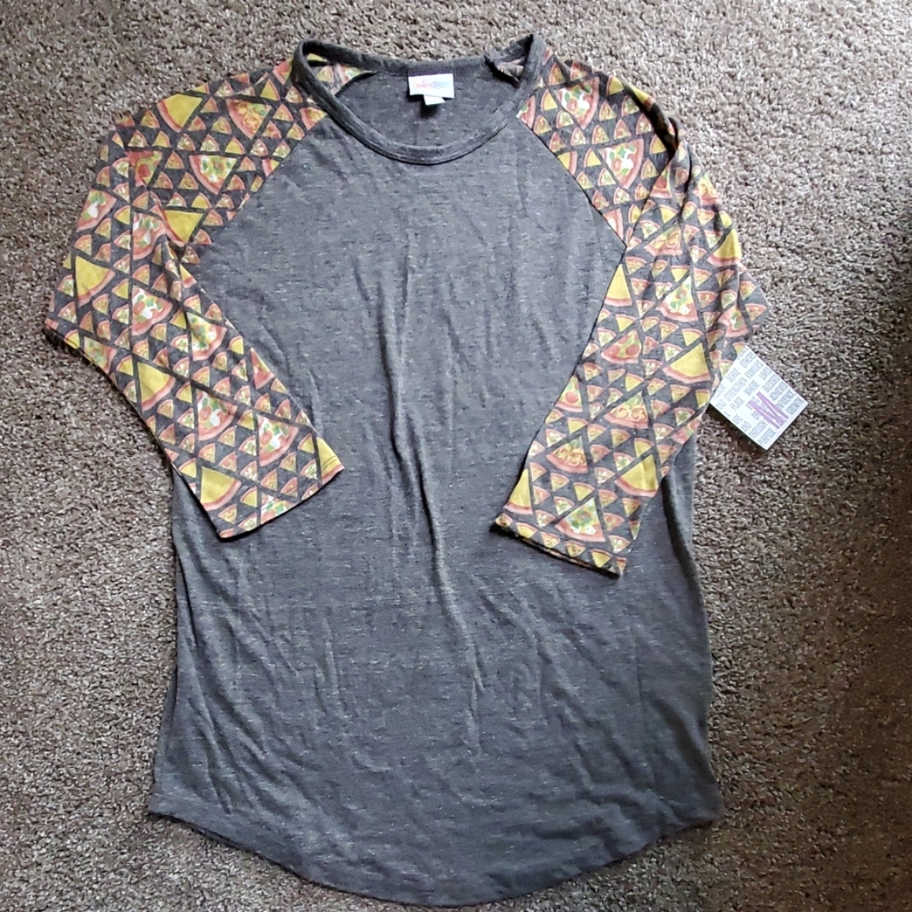 NWT lularoe randy shirt, sz med, gray pizza